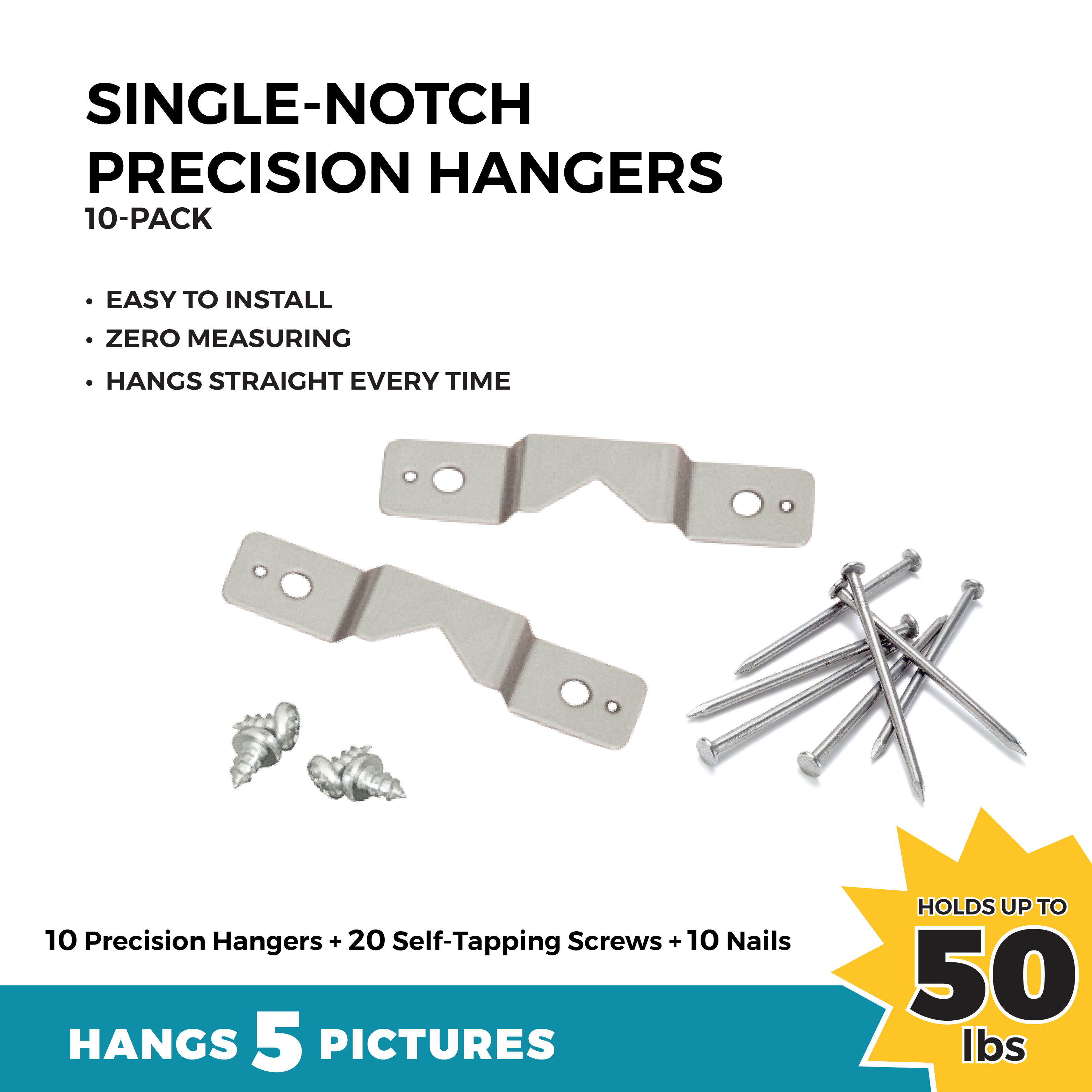 Single-Notch Precision Hangers (10-Pack)